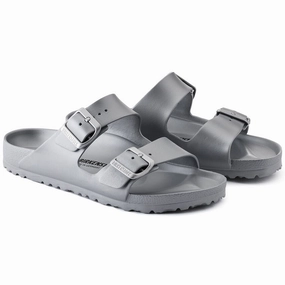 Birkenstock Women's Arizona EVA Sandals - Metallic Silver Birkenstock Arizona Essentials