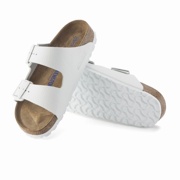 Birkenstock Women's Arizona Soft Footbed White Sandals Rubber