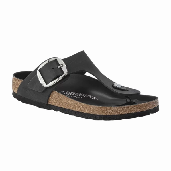 Birkenstock Women's Gizeh Big Buckle Oiled Leather Black Birkenstock Online Coupon