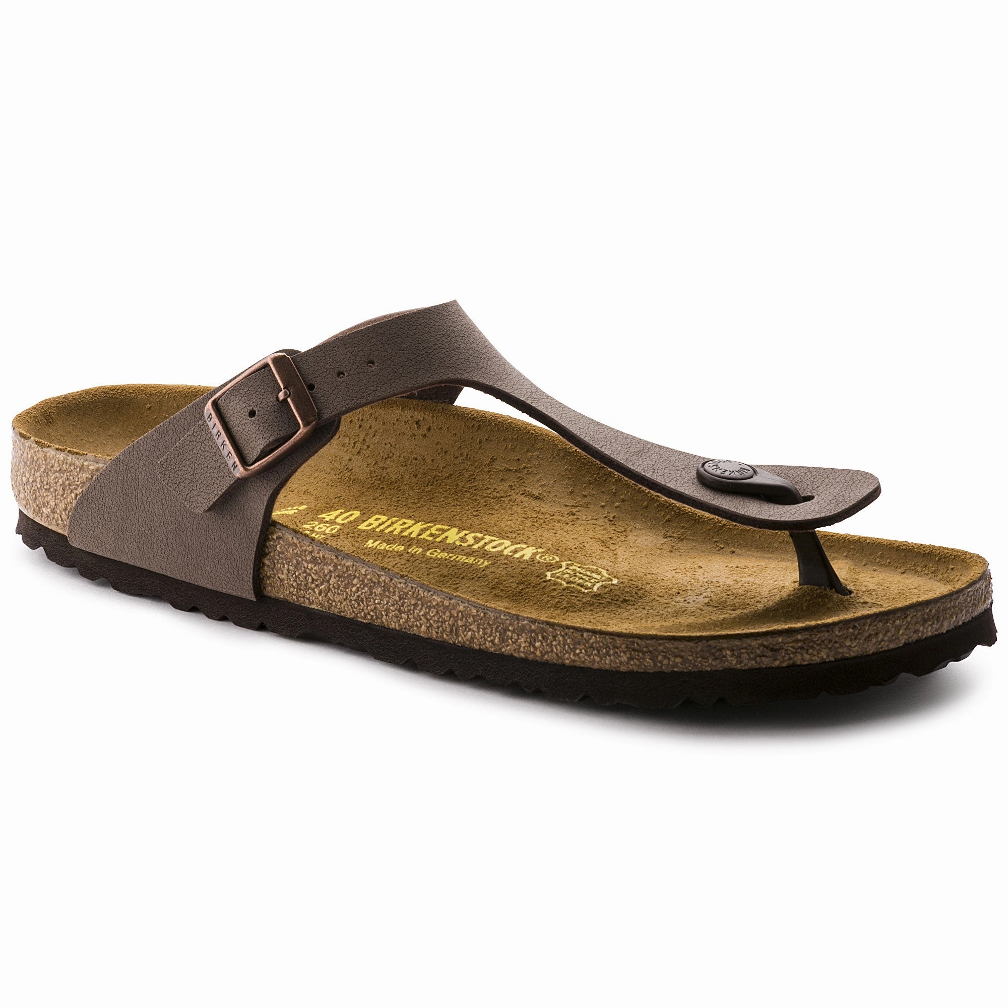 Birkenstock Women's Gizeh Birko-Flor Sandal - Mocha Black Suede Clogs