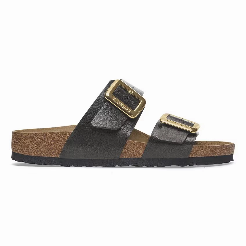 Birkenstock Women's Sydney Cushion Buckle Sandal - Graceful Licorice Suede Vs