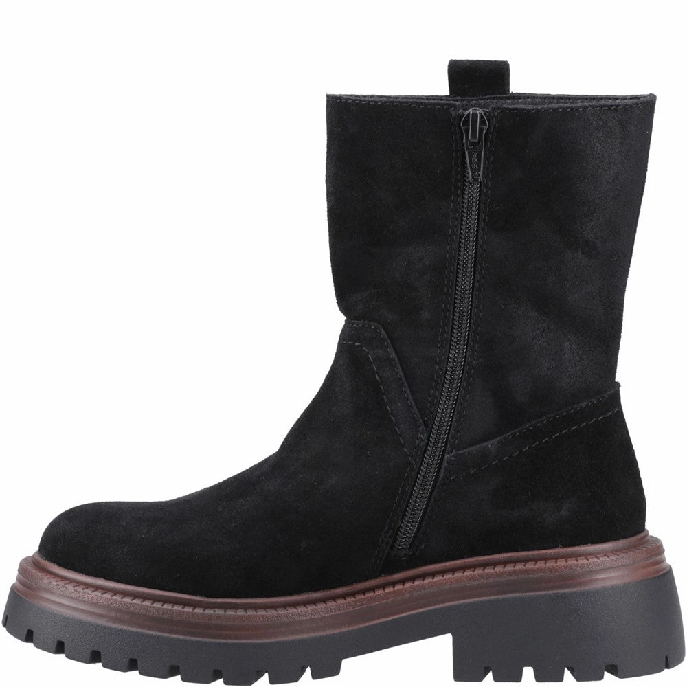 Black Rebecca Boots High Gloss Combat Boots