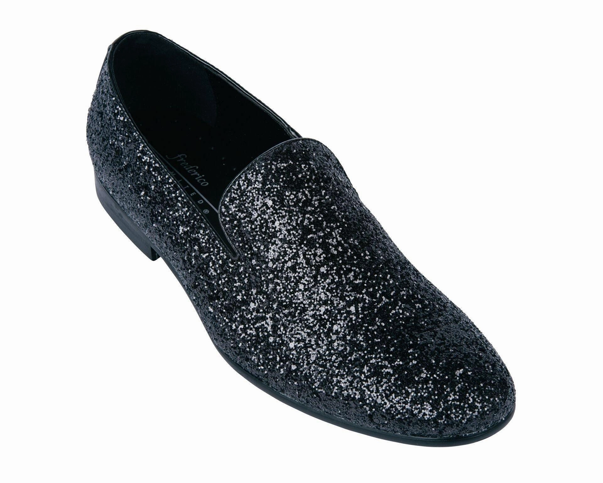 Black Sparkle Slip On Men's  Shoes Casual Lightweight Summer Shoes