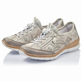 Best Walking And Hiking Shoes Rieker Nikita K6 Grey Leather Shoe (Women's)