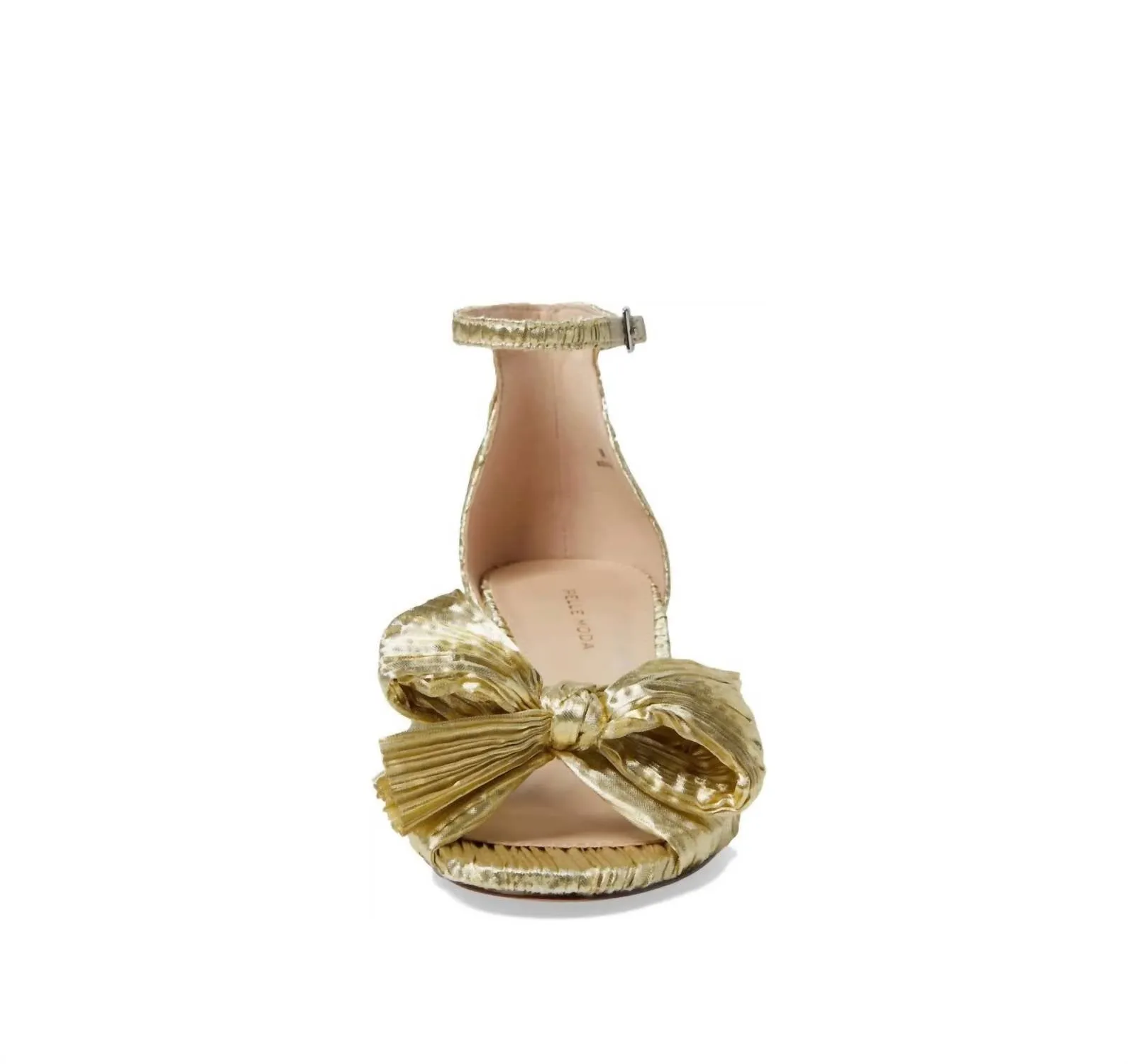 High Heel Shoes Locking Ankle Straps Women's Tika Low Heel Sandals In Light Gold