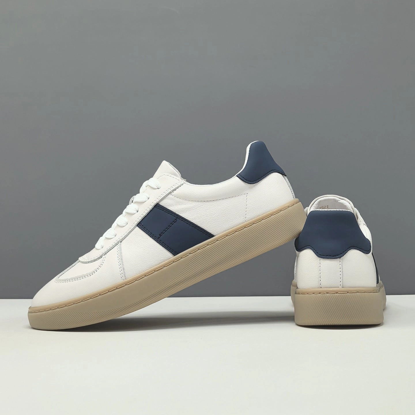 Gold Bridesmaid Shoes Flats Men's Fashion Color-Blocked Leather Flat Casual Shoes