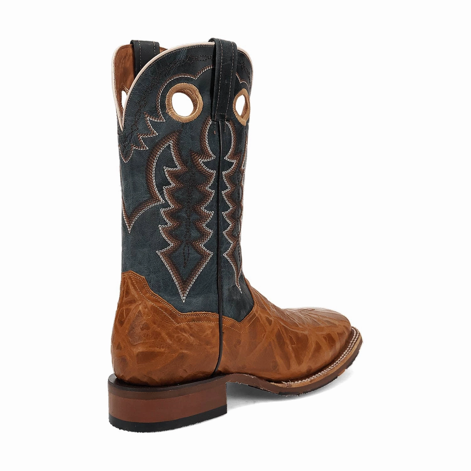 Dan Post Mens Craven Tan/Blue Leather Cowboy Boots Boots For Bikers