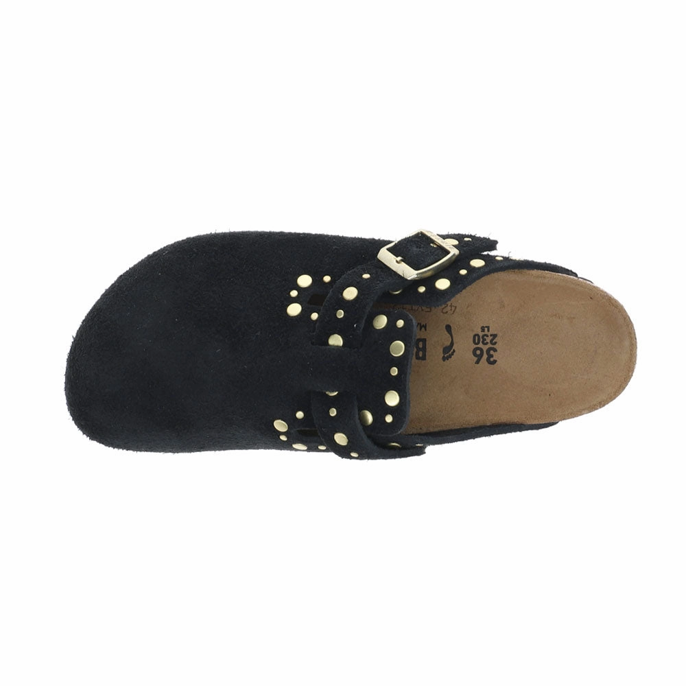 Brasil Boston Rivets Suede Leather Studded Mule Clogs