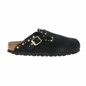 Boston Rivets Suede Leather Studded Mule Clogs Slip Resistant