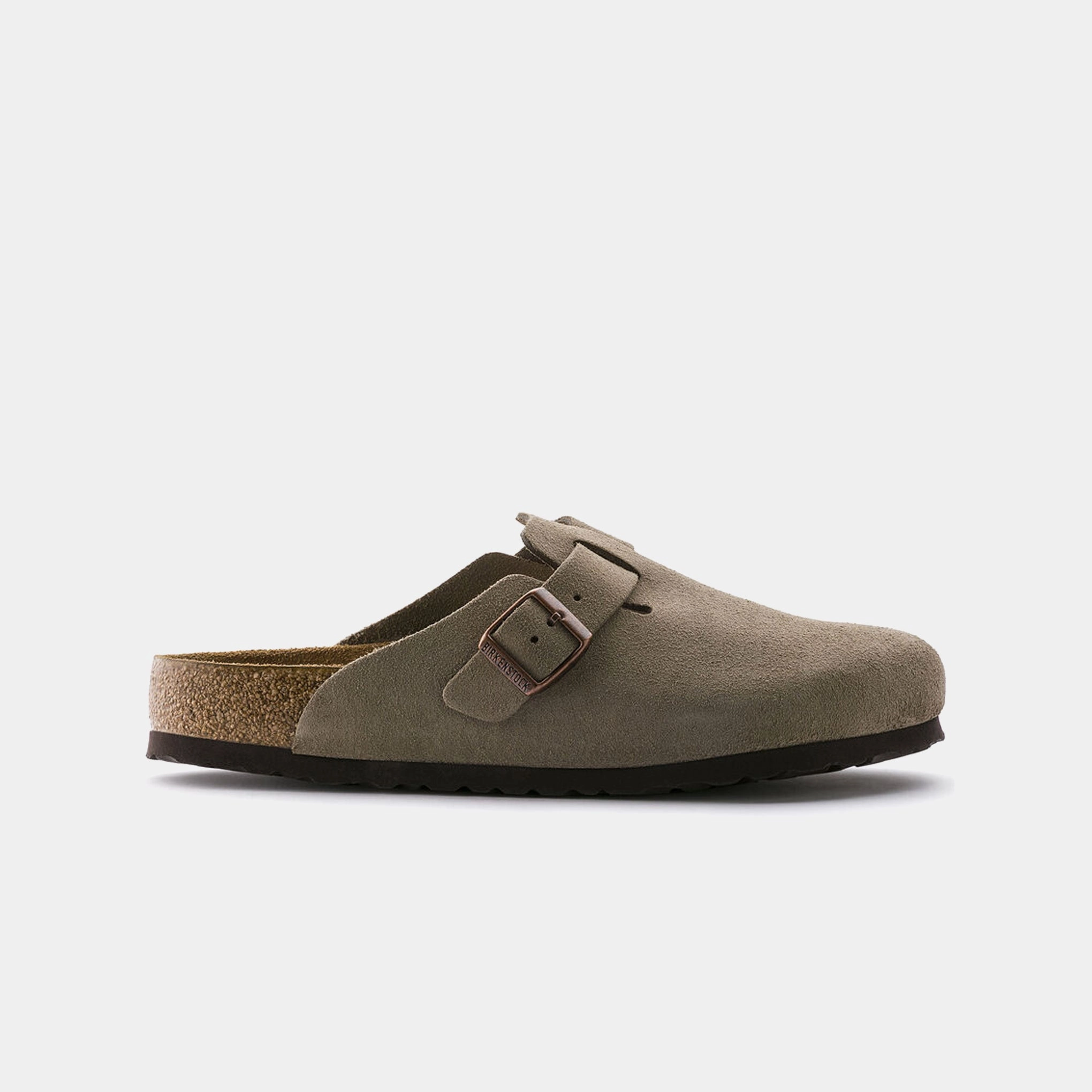 Boston Soft Footbed - Taupe Suede (Regular Fit) Birkenstock Lutry Clogs