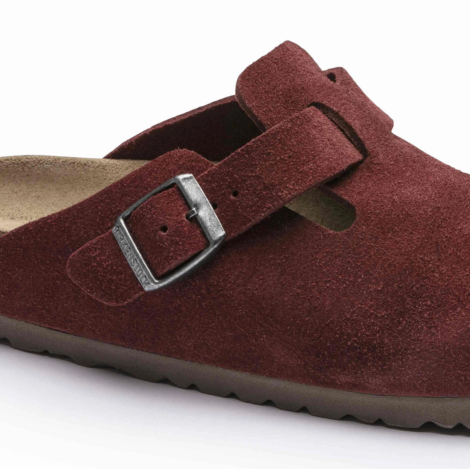 Birkenstock Amsterdam Boston Soft Footbed Suede Leather