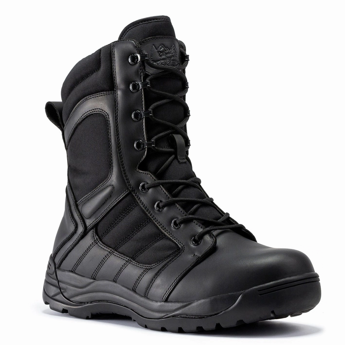 Botas Pro Black Men's 8 inch Side Zipper Rubber Sole Tactical Boots BMP110BK Wedding Hiking Boots