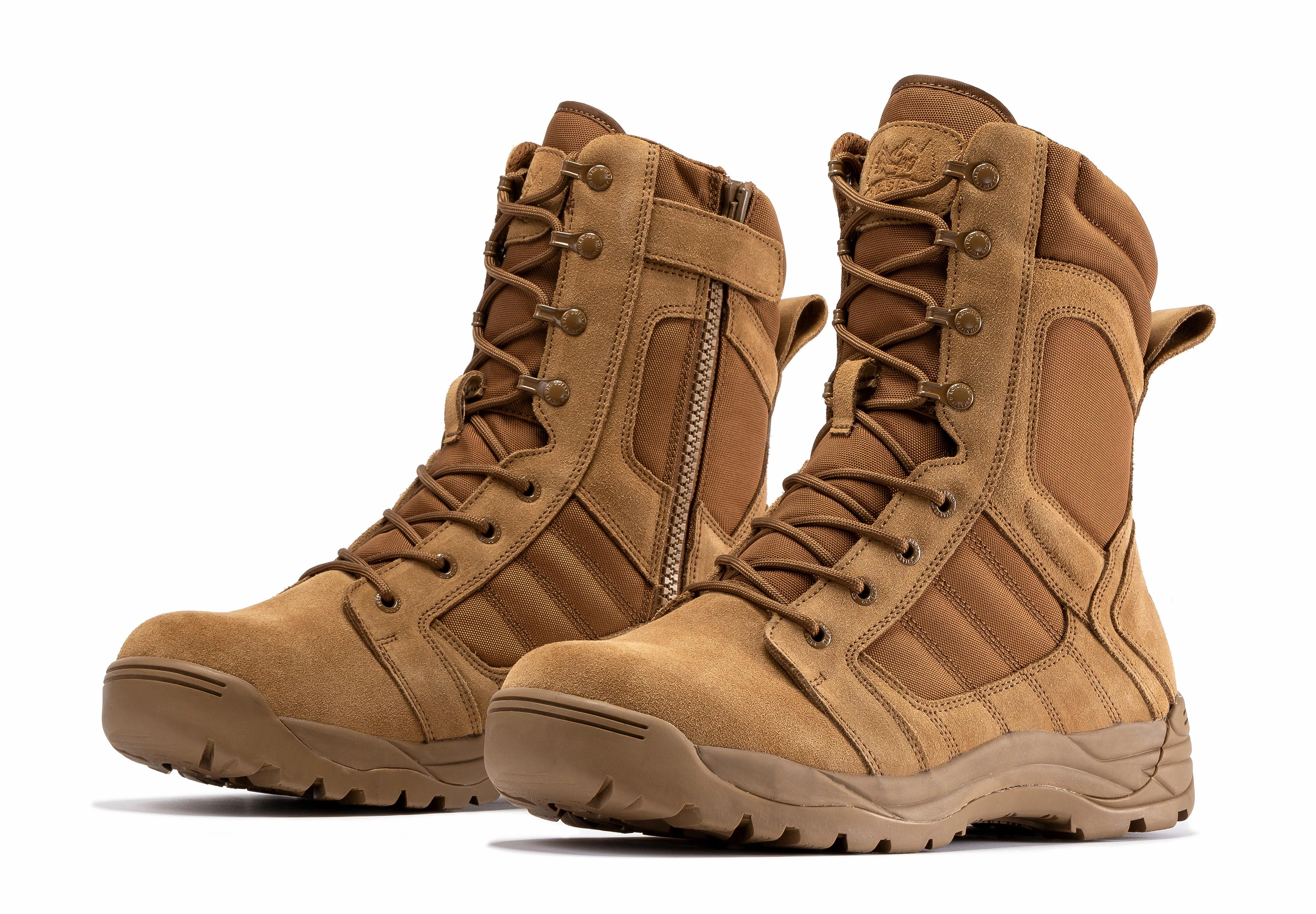 Botas Pro Coyote Men's 8 inch Side Zipper Rubber Sole Tactical Boots BMP110CT Timberland Hiking Boots