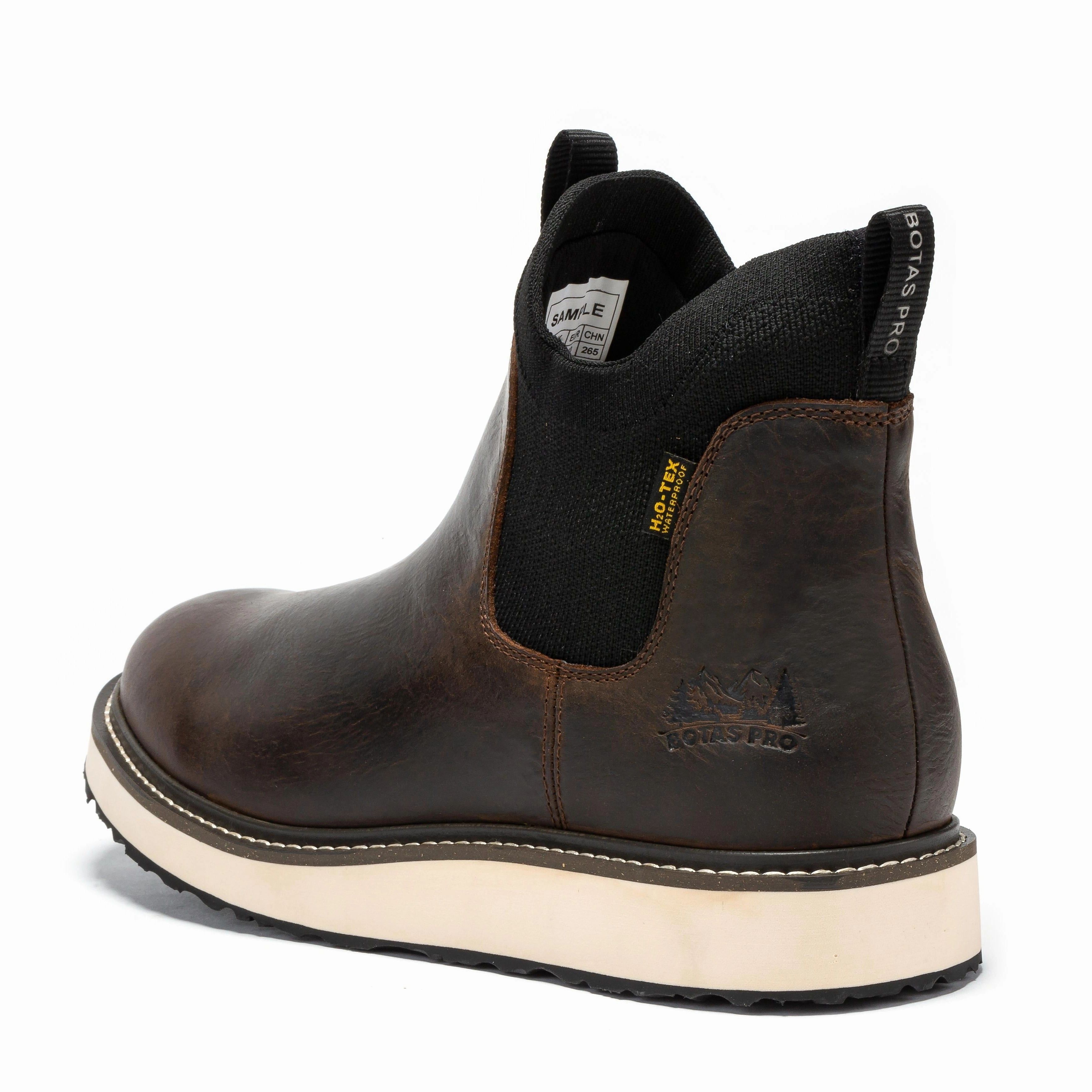 Botas Pro Dark Brown Men's 6 inch Wedge Chelsea Pull-On Boots VBP503 Best Work Boots For High Heat