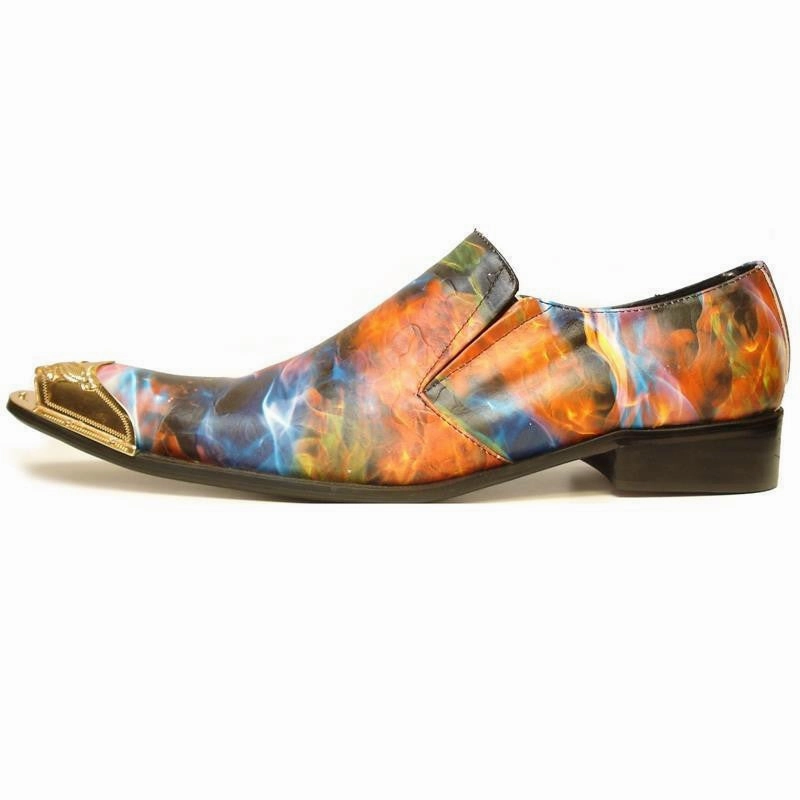 Black Business Casual Shoes New Men's Fiesso Fire Red Dress Shoes FI 7007