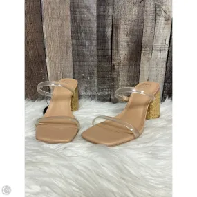 Sandals Heels Kitten By A New Day In Beige, Size: 7 Reverse High Heels