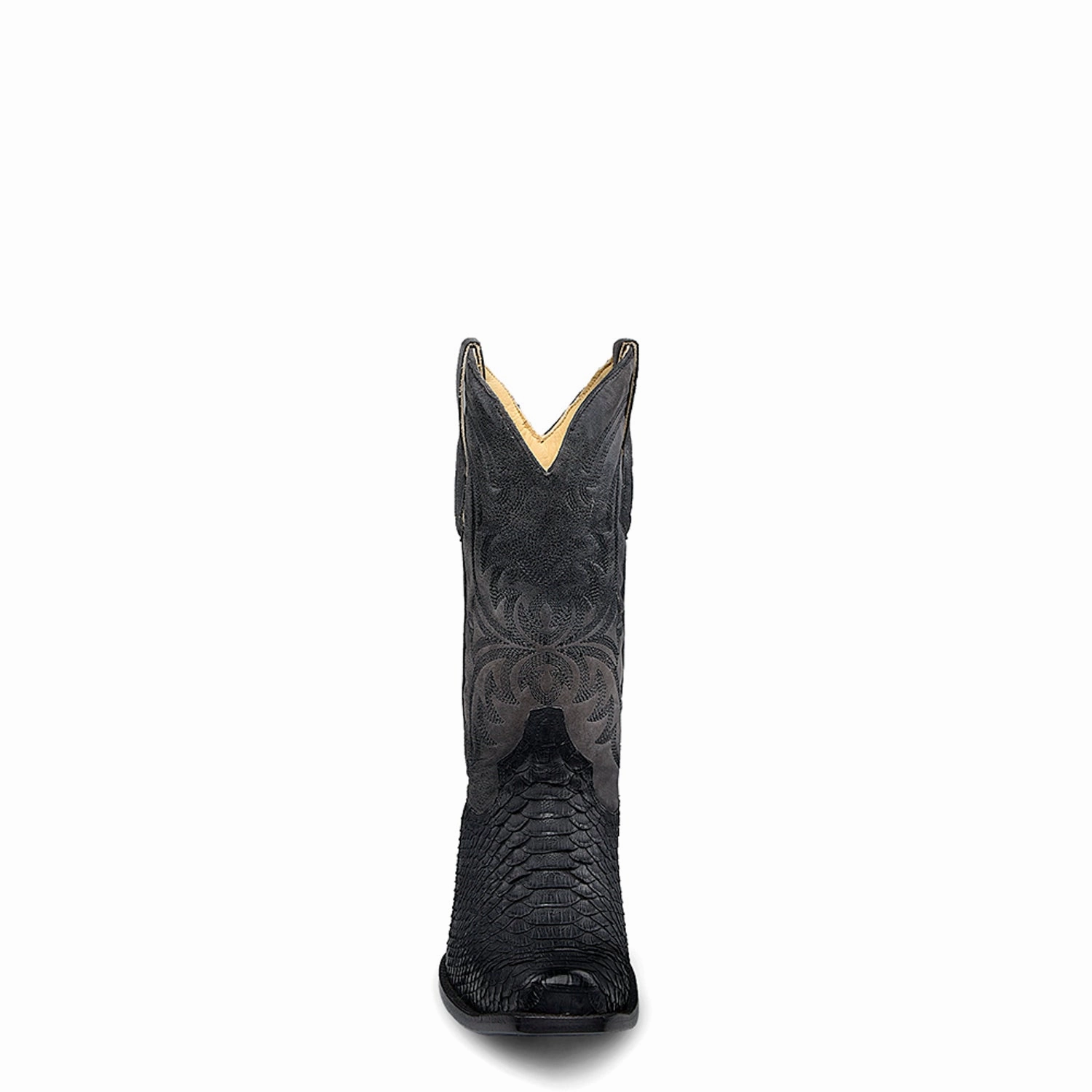 Corral Mens Embroidery Narrow Square Toe Black Python 12in Cowboy Boots Custom Made Western Boots