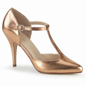 4 Inch Heel VANITY-415 Rose Gold Metallic High Heels And Thongs