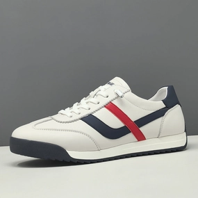 Flat Floral Shoes Men's Fashion Quilted Leather Soft Flat Casual Shoes