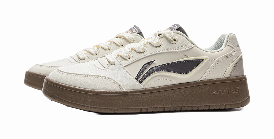 LiNing Yuanbao V3 Anti Slip Wear Resistant Low Top Skateboard Shoes Men's Ecru