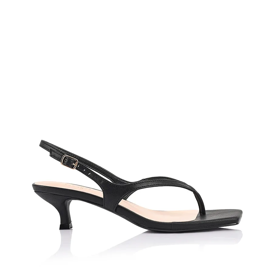Marnie Kitten Heel Sandals - Black High Heel Homicide