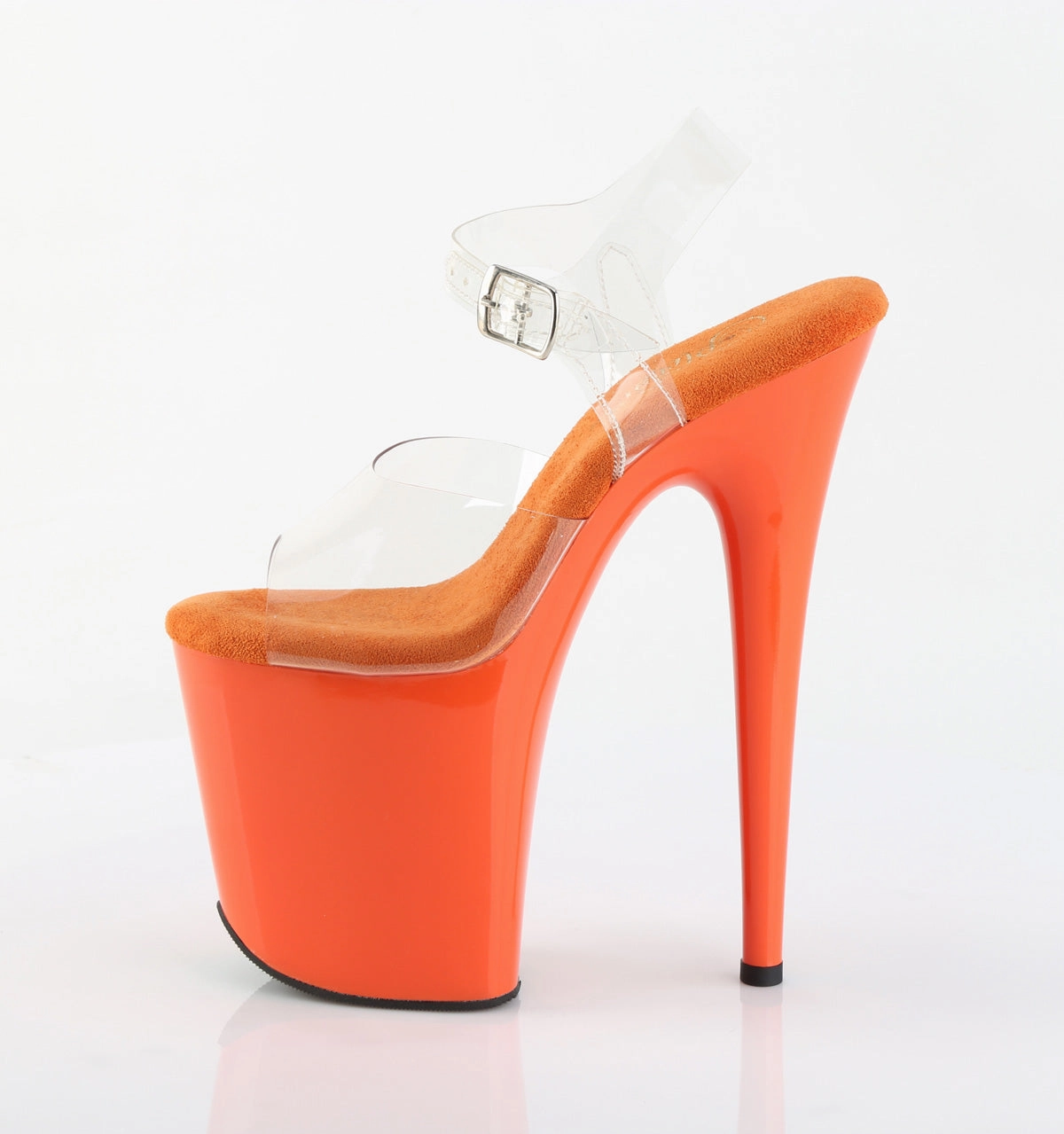 High Heels High 8 Inch Heel FLAMINGO-808 Clear Orange