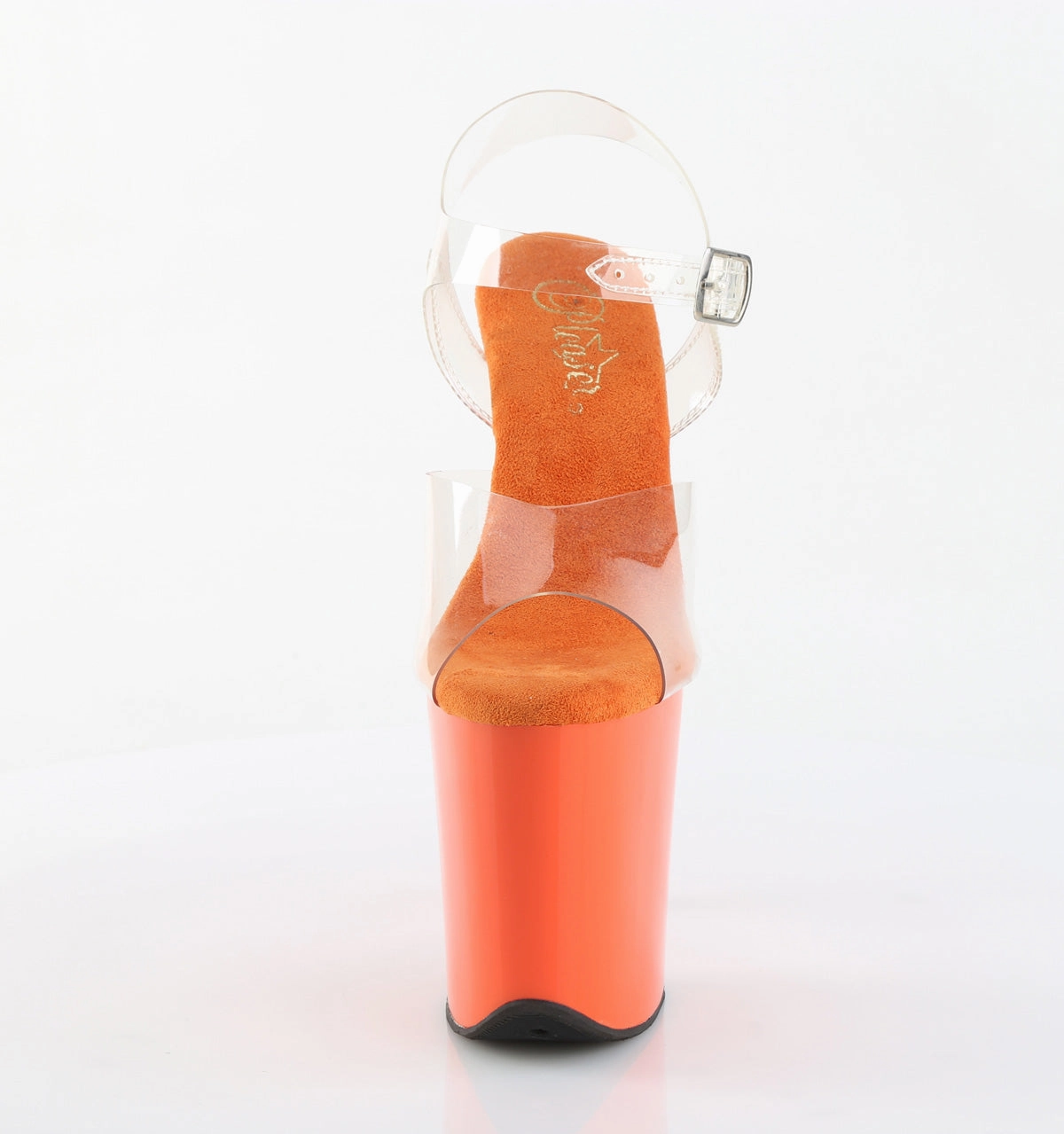 High Heels Feet Images 8 Inch Heel FLAMINGO-808 Clear Orange