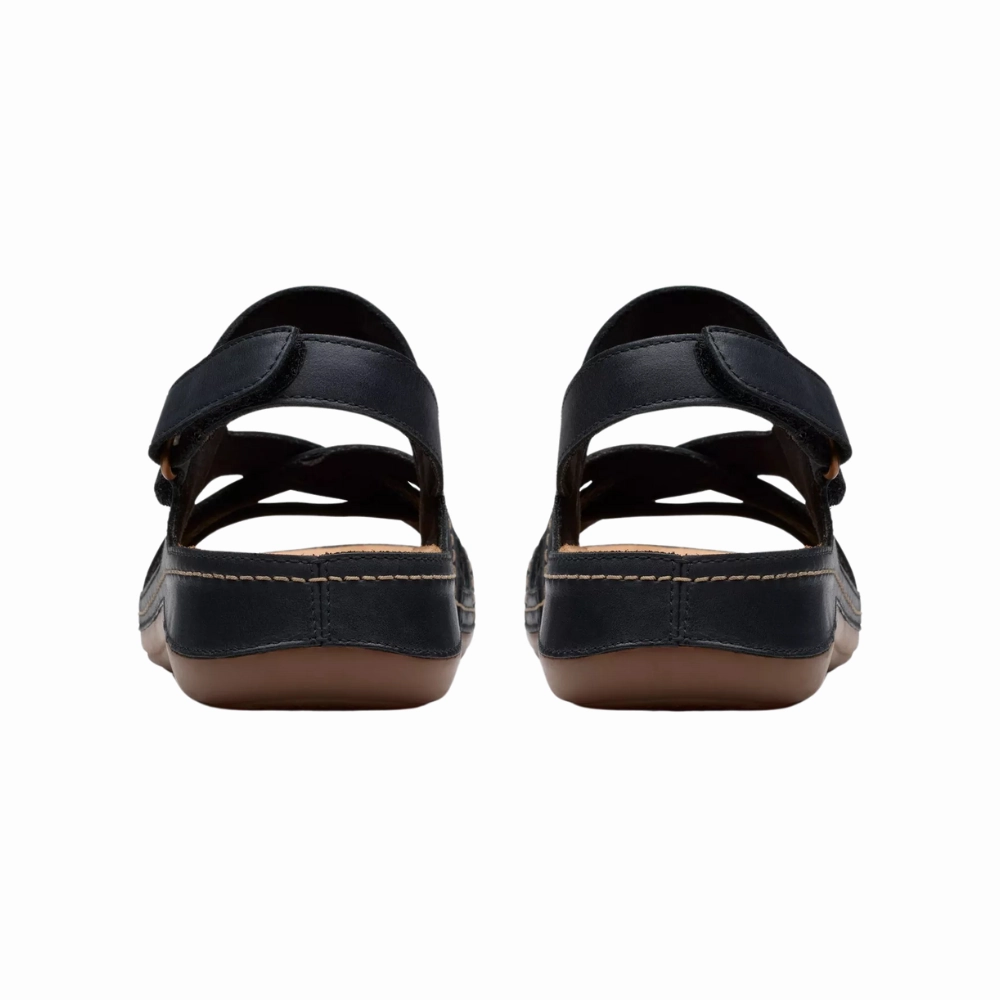 Comfortable Low Heel Strappy Sandals Clarks Cecily Strap Black Combination Sandal (Women's)