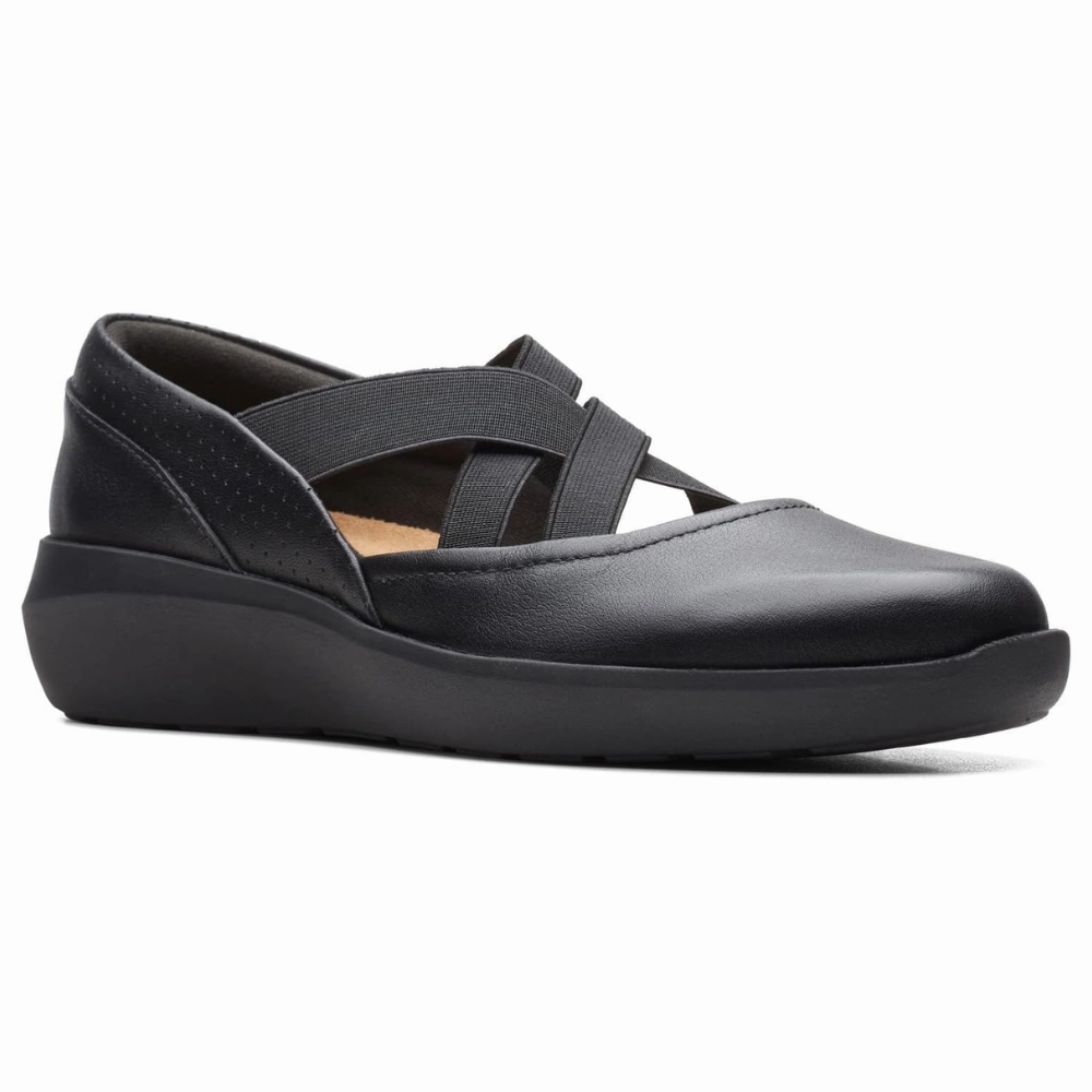Clarks Kayleigh Cove Black Combi Leather Shoe (Women's) Most Comfortable Shoes Walking