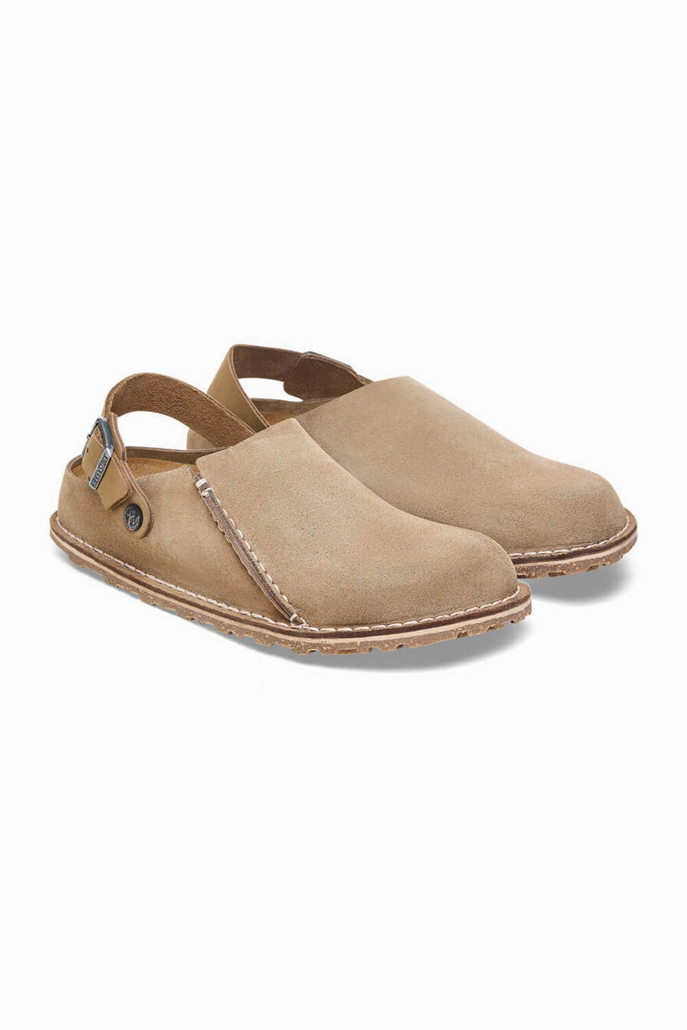 Birkenstock Lutry Premium Suede Leather Clogs for Men in Grey Taupe | 1025293 Barbados Eva