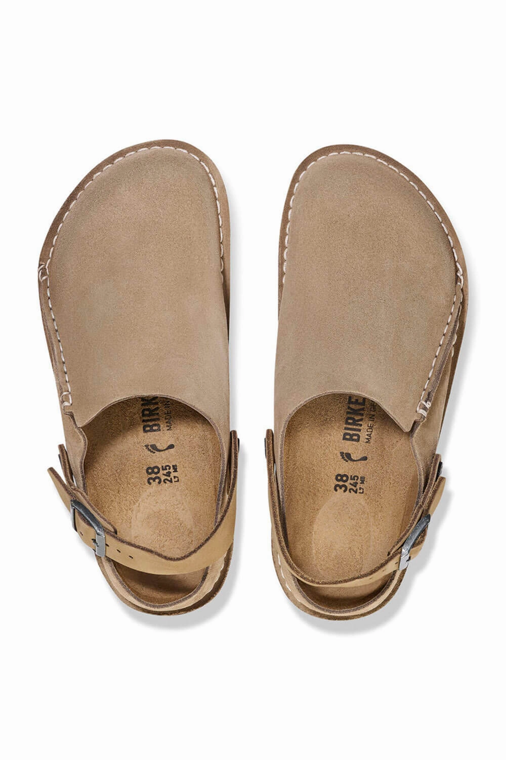 Birkenstock Lutry Premium Suede Leather Clogs for Men in Grey Taupe | 1025293 Kay Sl