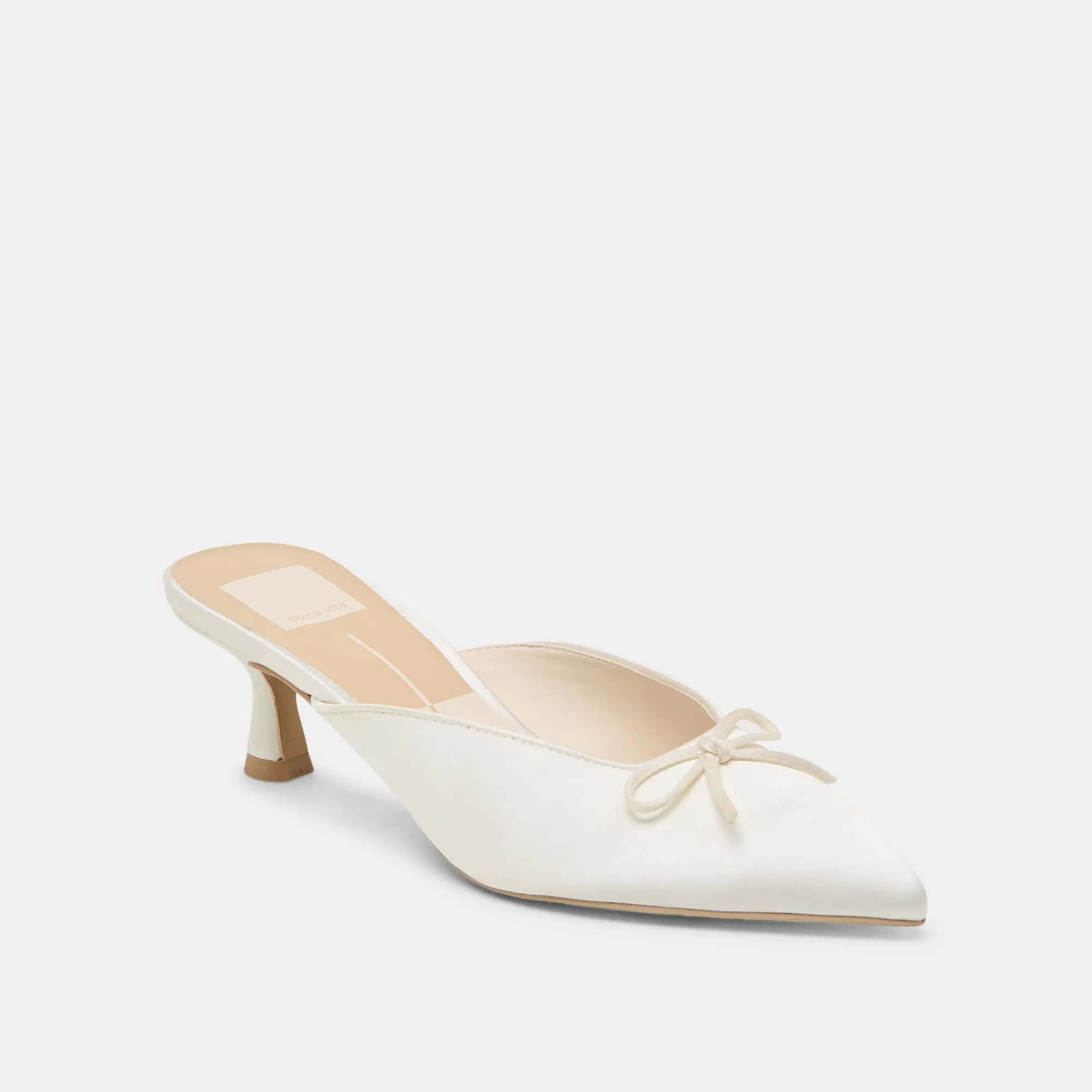 CLEO HEELS OFF WHITE SATIN Renee Heels
