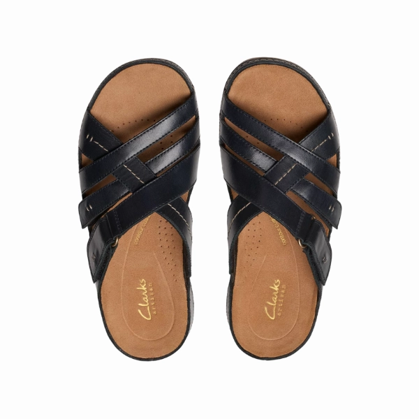 For Long Walks Best Casual Walking Clarks Women's Cecily Slide Leather Wide Black