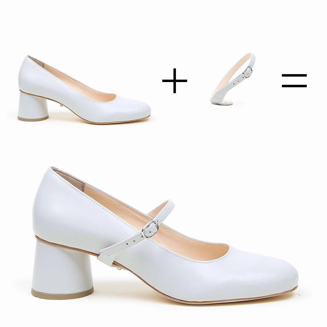 High Heel Steel Toe Safety Shoes Cloud Grey Ballet Pump   Twiggy Strap