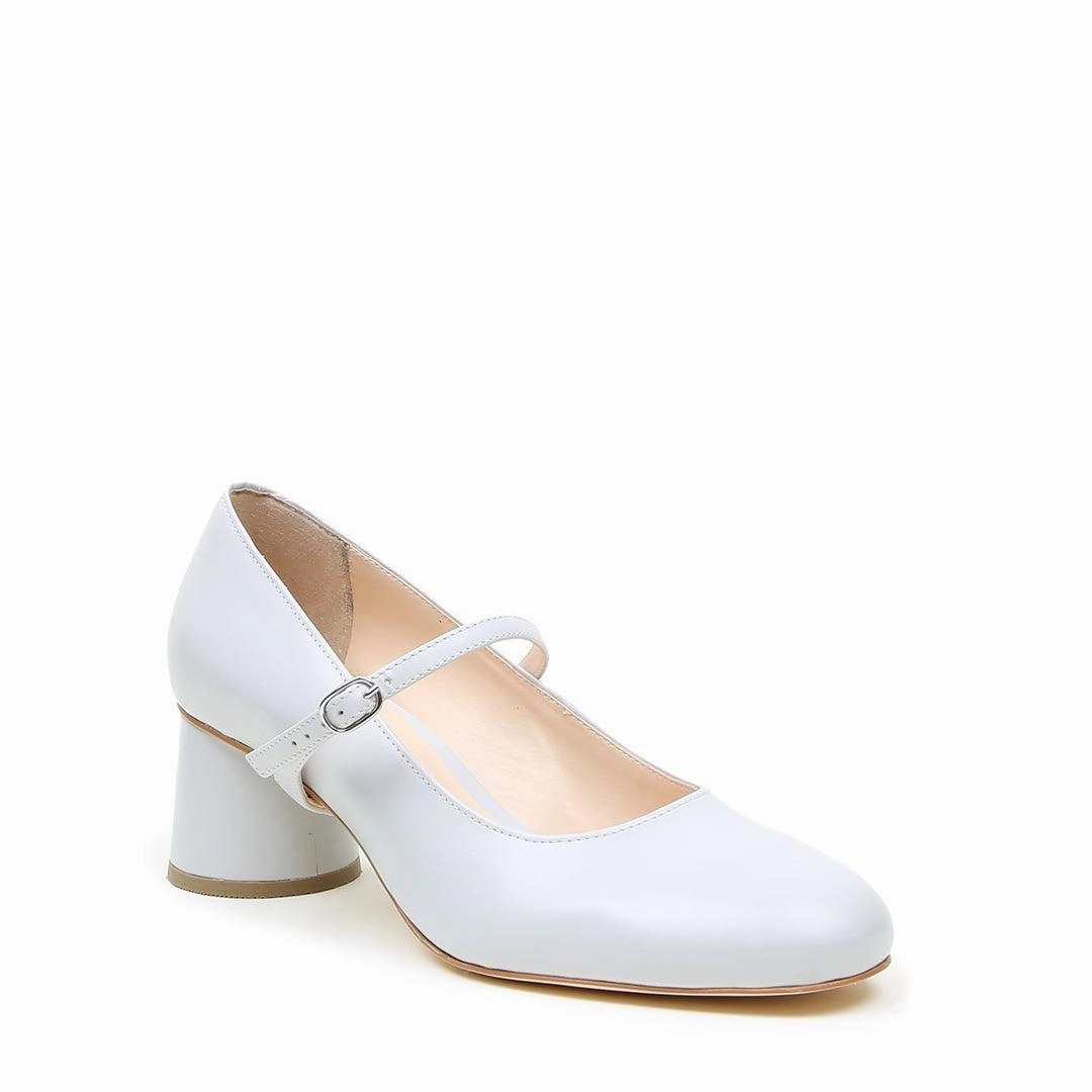 Cloud Grey Ballet Pump   Twiggy Strap Shoeplay High Heels