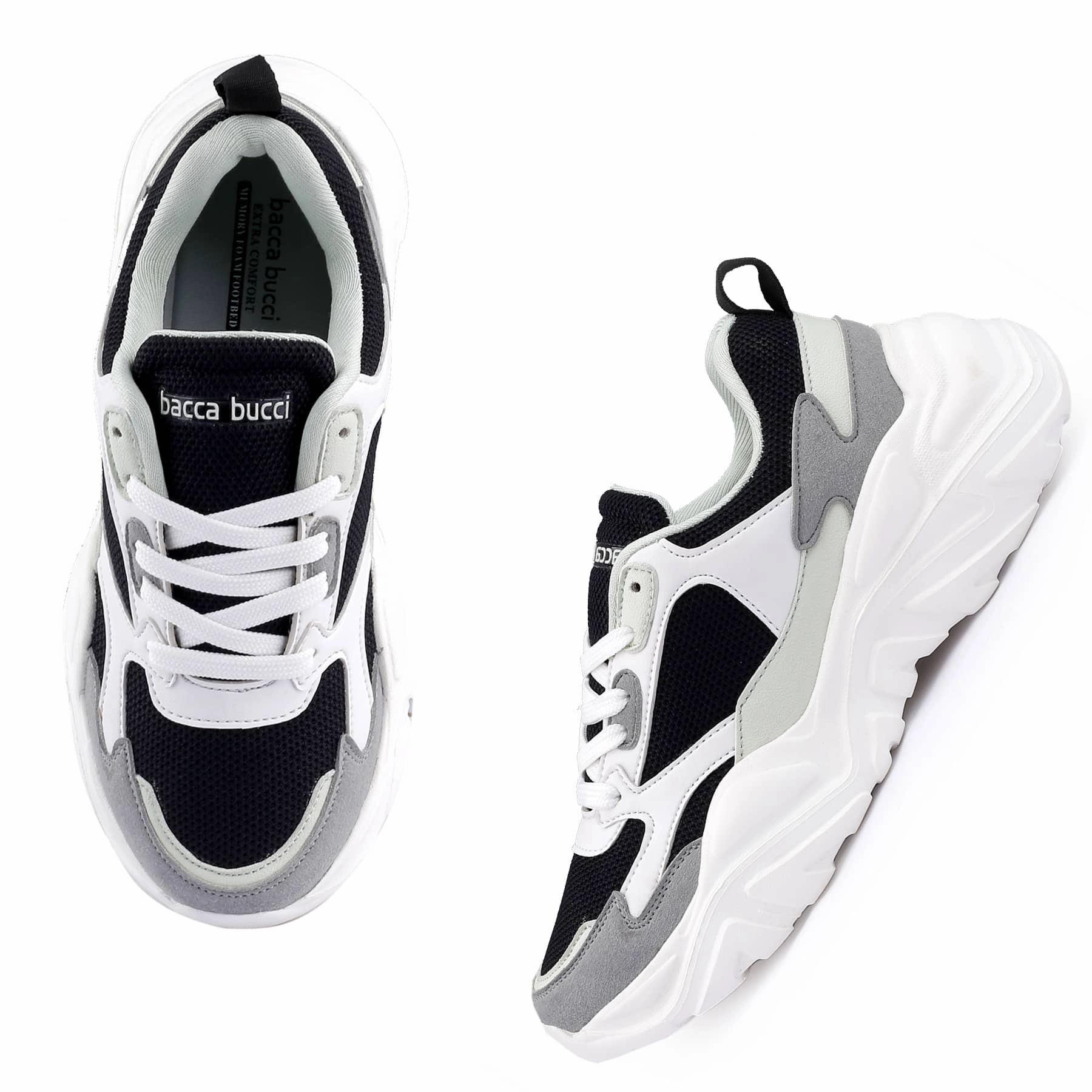 Bacca Bucci SPARK Low-top Platform ColorBlock Fashion Sneakers For Women | StreetWear Chunky Sneakers Best Shoes For Walking On Vacation