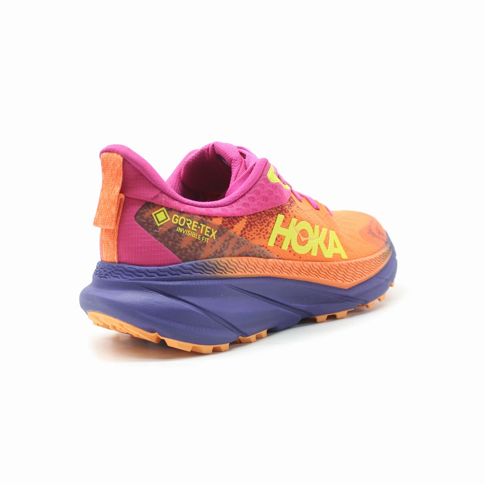 Hoka Challenger ATR 7 GTX Textile Synthetic Women's Vibrant Orange Pink Yarrow Running Trainers - UK 6.5 - US 8 Women - EU 40 Hammering Trail Shoes
