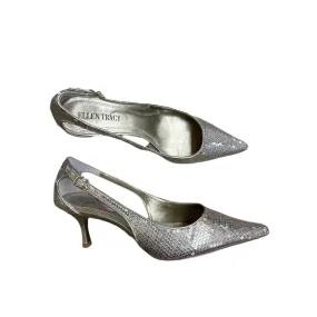 Sexy Lady In High Heels Shoes Heels Kitten By Ellen Tracy In Gold, Size: 6
