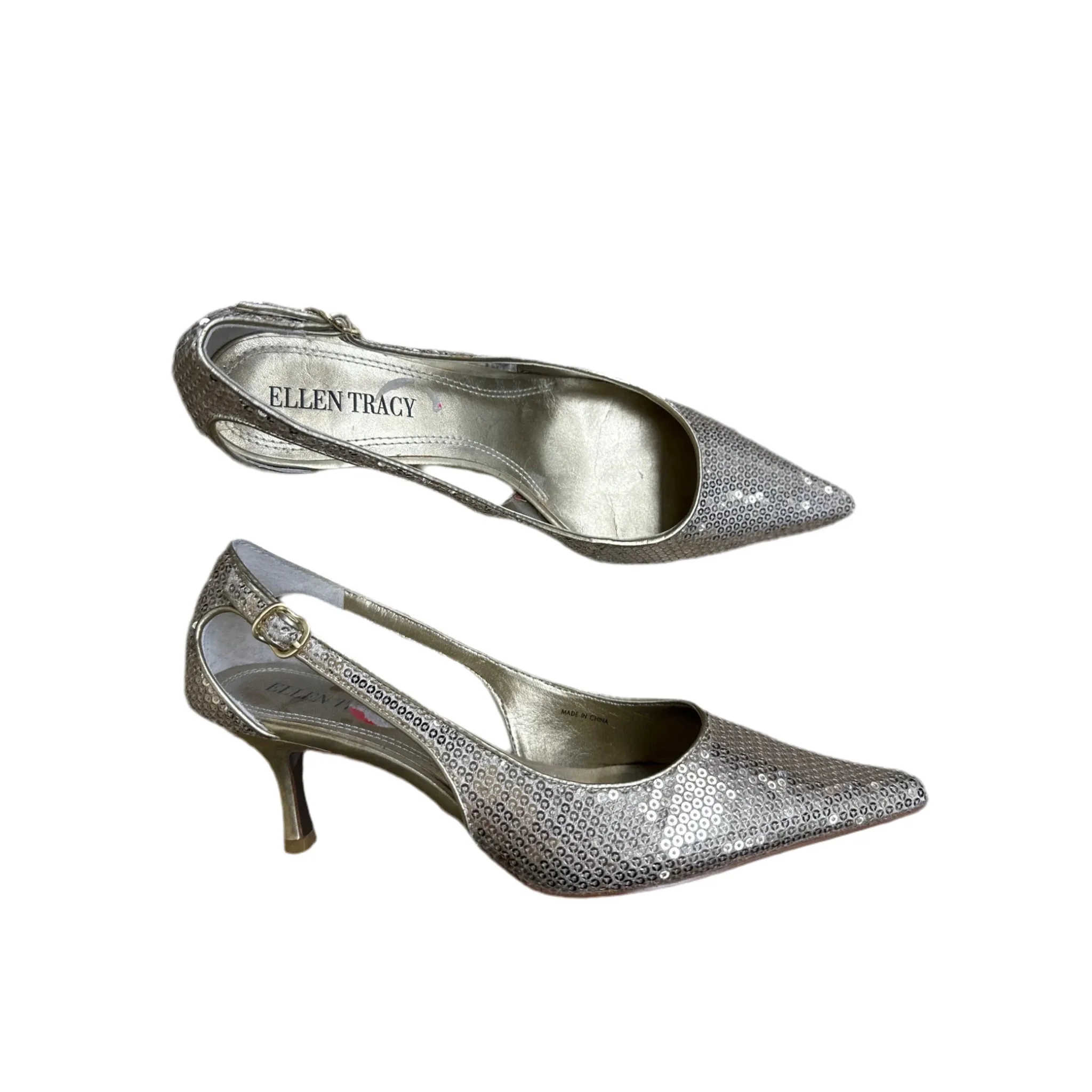 Shoes Heels Kitten By Ellen Tracy In Gold, Size: 6 High Heel Caps