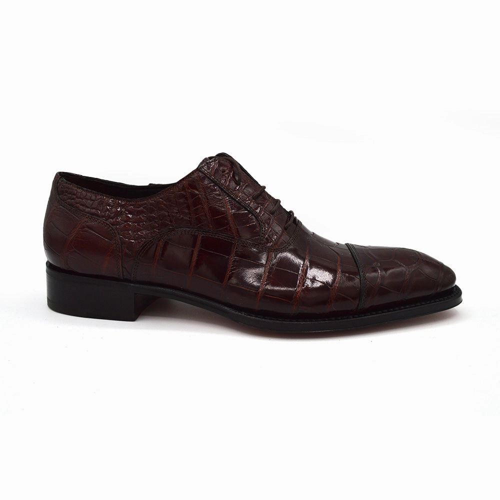 Top Shoe Caporicci 1102 Baby Alligator Lace Up Dress Shoes