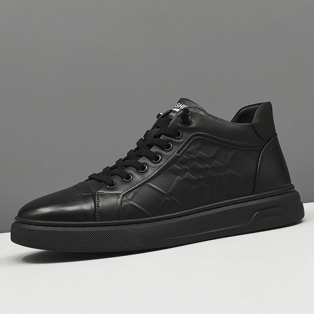 Men Minimalism Solid Leather Flat Casual Shoes Walking Shoes For Wide Flat Feet