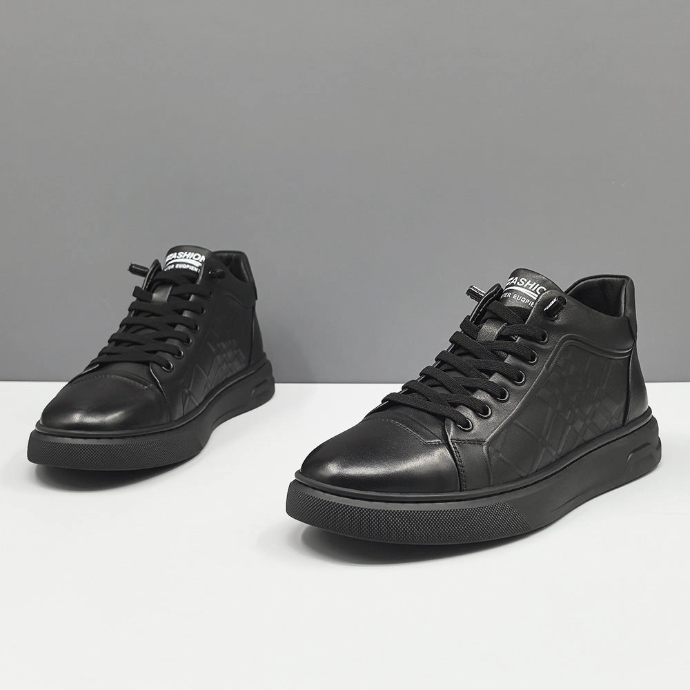 Flat Style Of Shoe With A Strap Across The Instep Men Minimalism Solid Leather Flat Casual Shoes