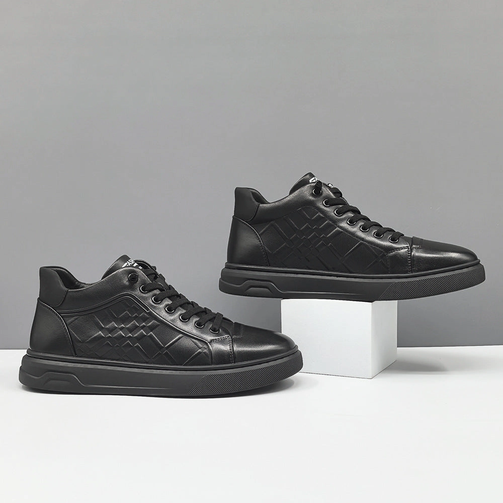 Men Minimalism Solid Leather Flat Casual Shoes Flat Closed Toe Dress Shoes