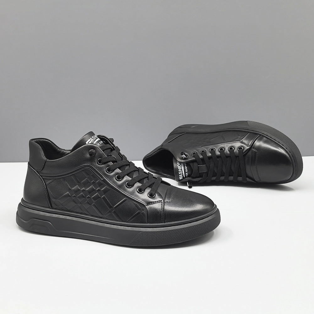 Best Luxury Flat Shoes Men Minimalism Solid Leather Flat Casual Shoes