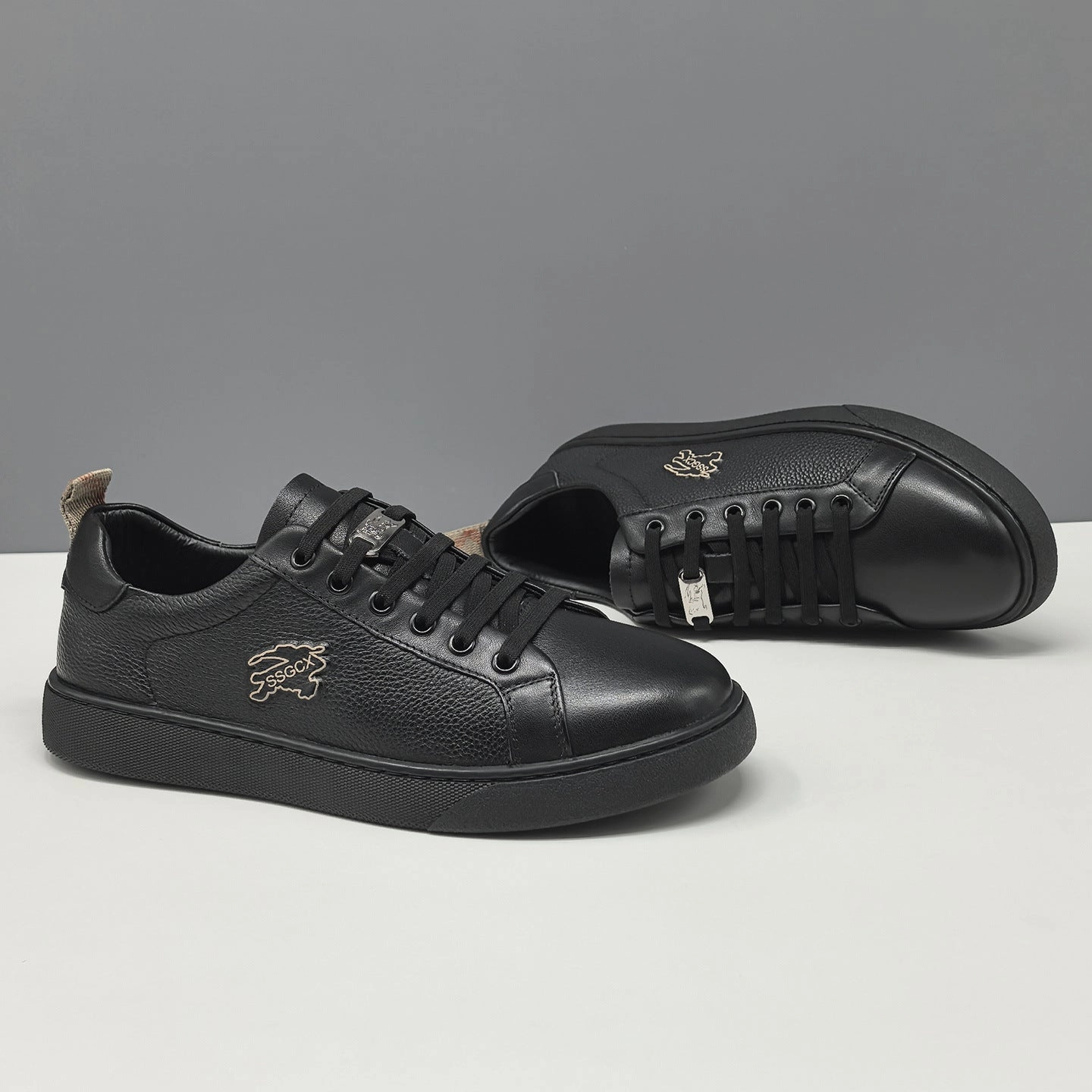 Shoes Heels To Flats Men's Fashion Leather Flat Slip-on Casual Shoes