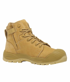 Hard Yakka Zip Sided Legend Work Boots - Wheat Durable Waterproof Work Boots