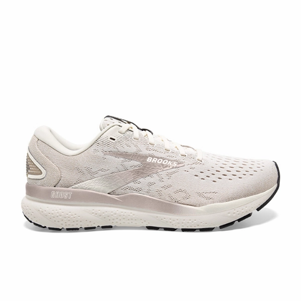 Brooks Men's Ghost 16 Off-White Walking On Concrete Best Walking And Running