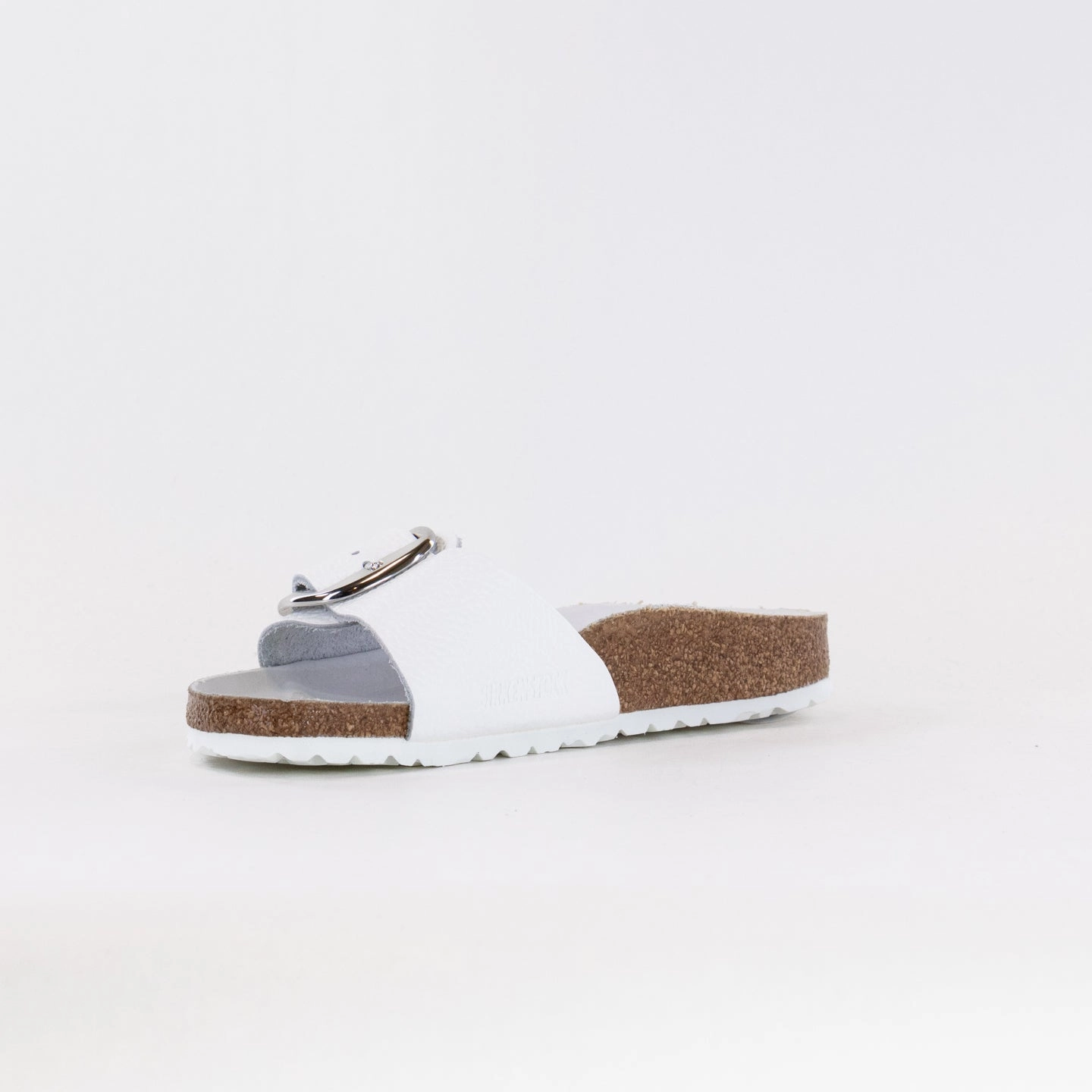 Birkenstock Madrid Big Buckle (Women's) - White Leather Arizona In Taupe