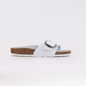 Clog Taupe Birkenstock Madrid Big Buckle (Women's) - White Leather