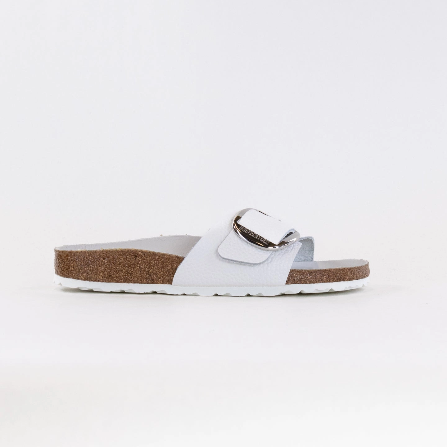 Birkenstock Madrid Big Buckle (Women's) - White Leather Zermatt Slippers